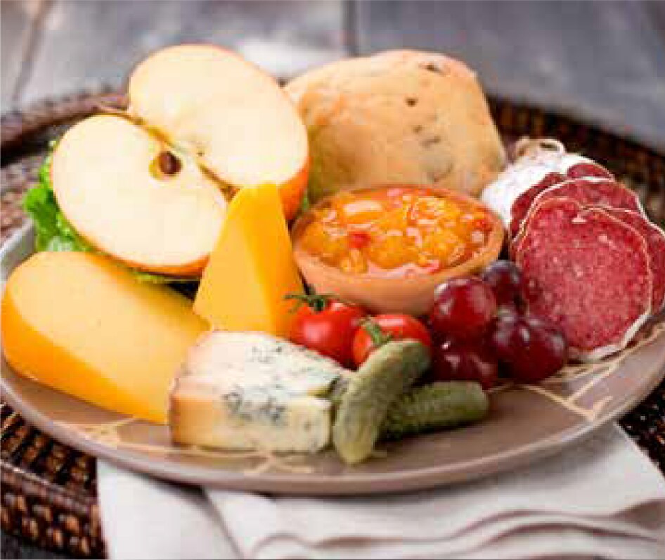 Cheese and meat platter