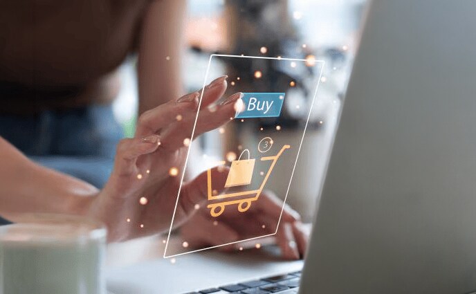 Digital illustration of AI-driven commerce