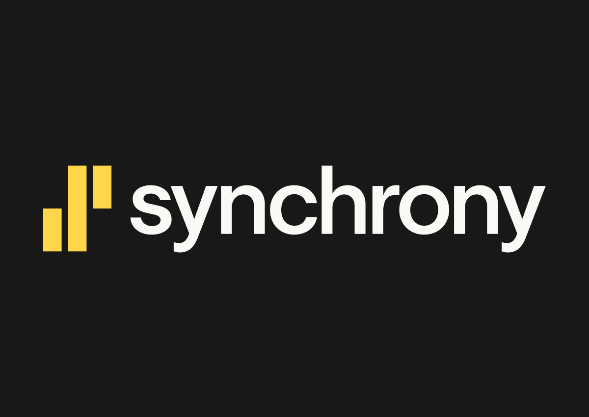 Synchrony logo on dark background