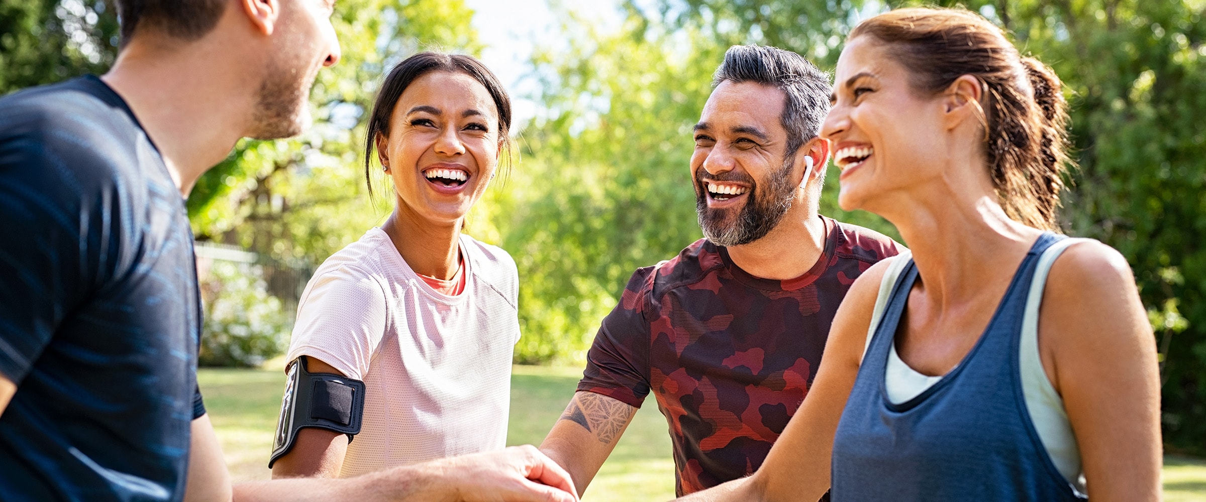 Photo of a group of millennials in a park.