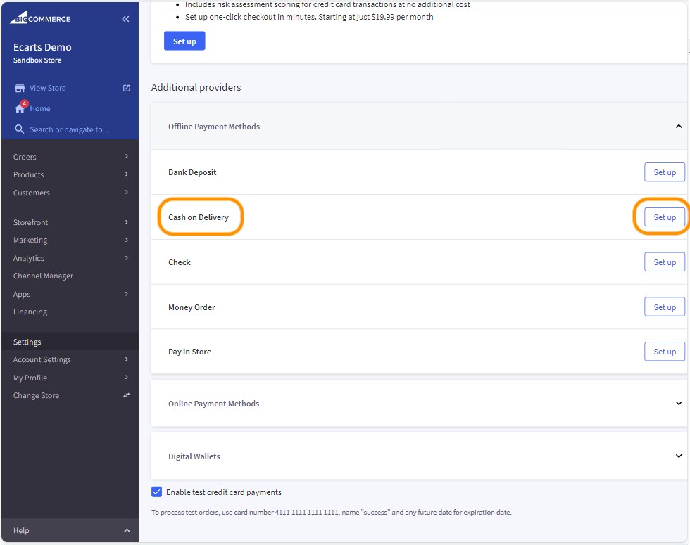 Setup any one of the unused payment methods to overwrite as Synchrony Payment
                                                                method.