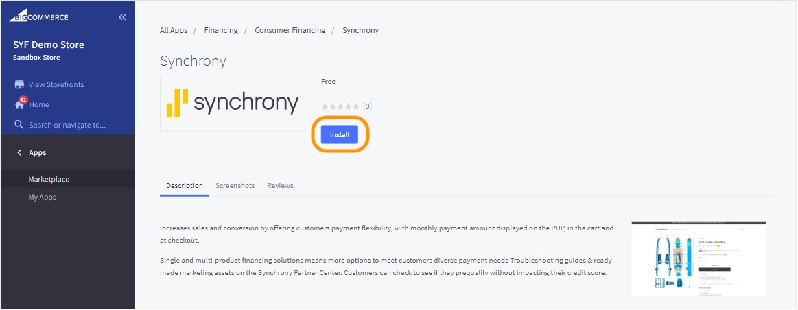 Click the Install button.