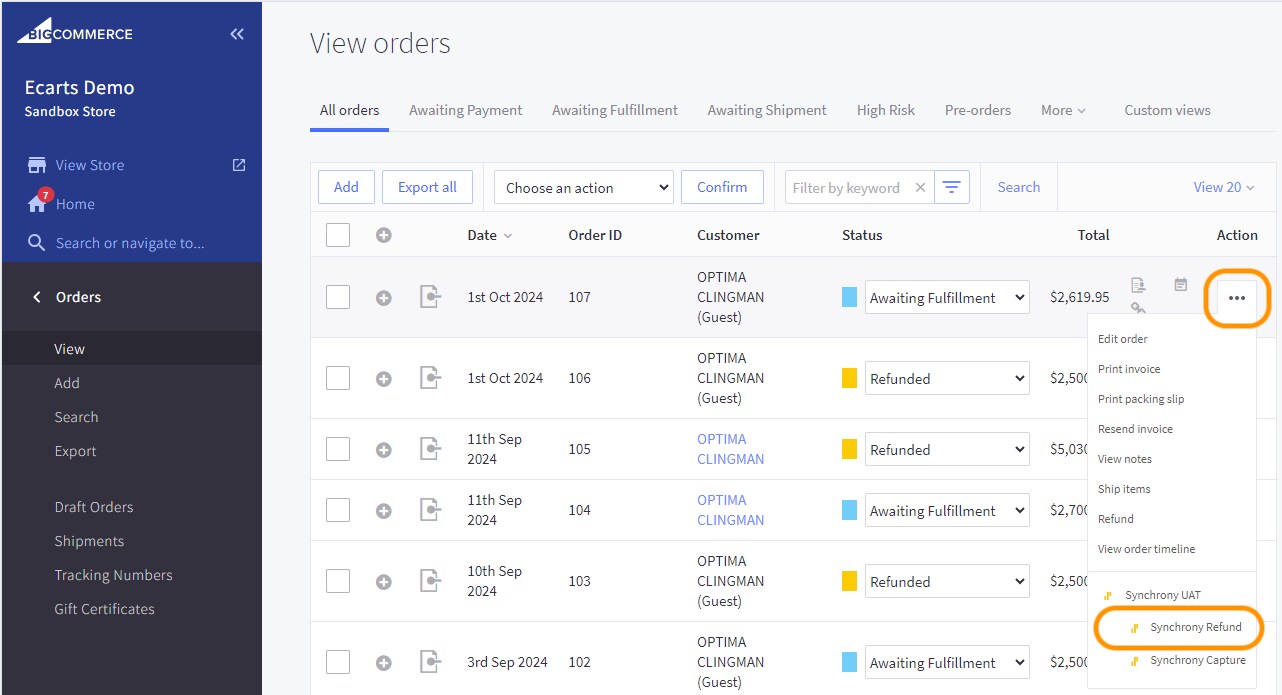 Click Synchrony Refund