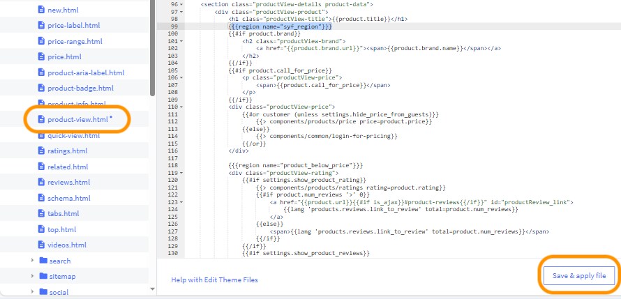 Click on Save & apply file button.