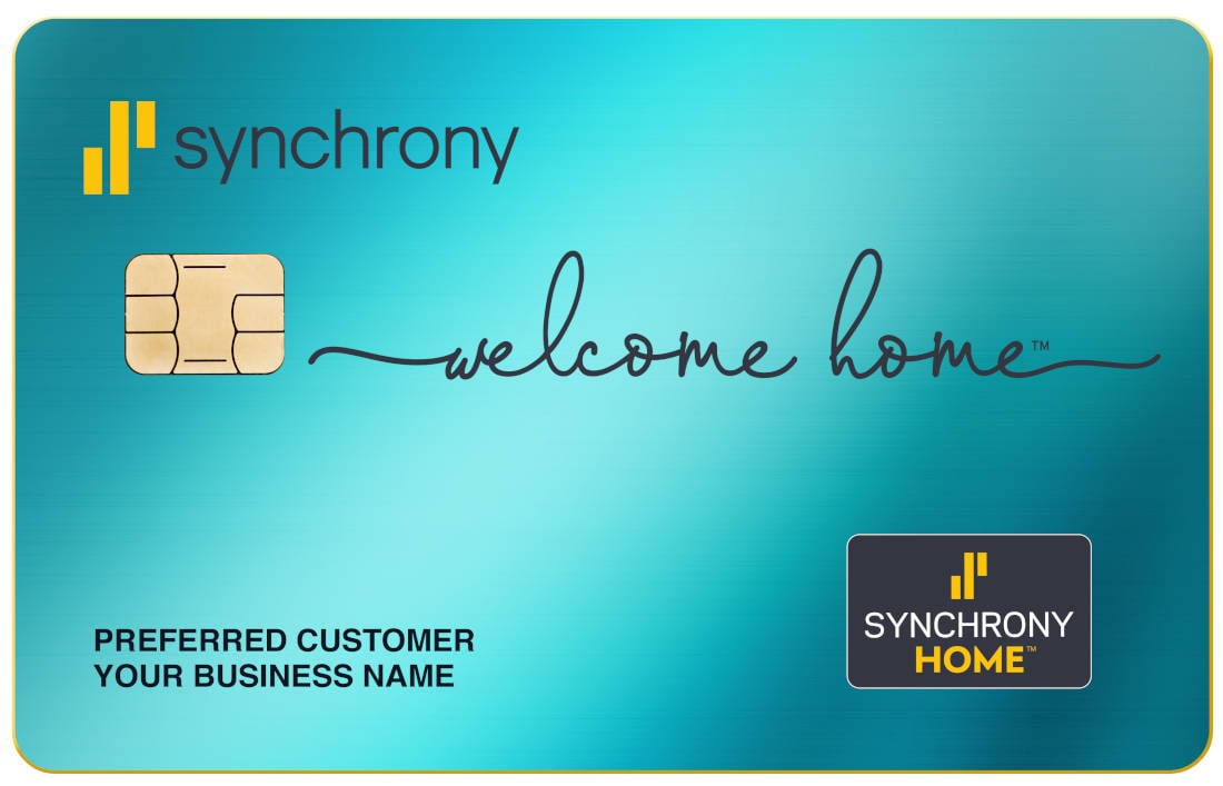 Chip-protected Synchrony HOME(TM) credit card.